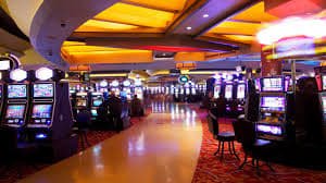 Live casino game with vibrant tables and players